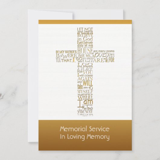 Golden Bible Verses John 14 Memorial Service 2 Kaart (Voorkant)