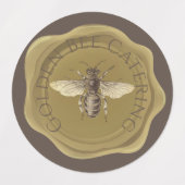 Golden bij bruine gepersonaliseerde waszeelabels labels (Design 2)