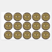 Golden bij bruine gepersonaliseerde waszeelabels labels (Vel)