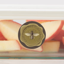 Golden bij bruine gepersonaliseerde waszeelabels