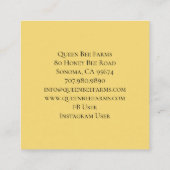 Golden bijenhoningproducten vierkante visitekaartje (Achterkant)