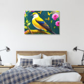 Golden Bird Canvas Afdruk (Insitu (Slaapkamer))