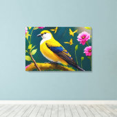 Golden Bird Canvas Afdruk (Insitu (Houten vloer))