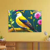 Golden Bird Canvas Afdruk (Insitu (Woonkamer))