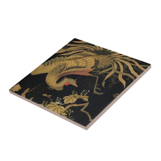 Golden Bird Japans Klassiek Antiek Tegeltje (Zijkant)
