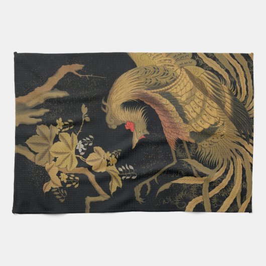 Golden Bird Japans Klassiek Antiek Theedoek (Horizontaal)