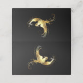 Golden Bird op zwarte achtergrond Afsprakenkaart (Buitenkant ongevouwen)