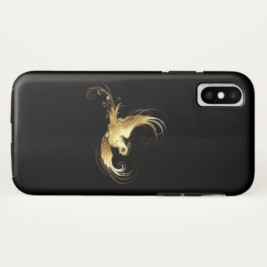 Golden Bird op zwarte achtergrond Case-Mate iPhone Case (Achterkant (horizontaal))