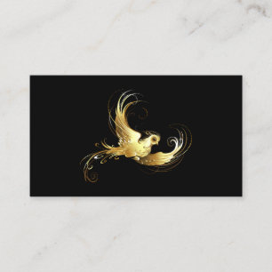 Golden Bird op zwarte achtergrond Contactkaartje