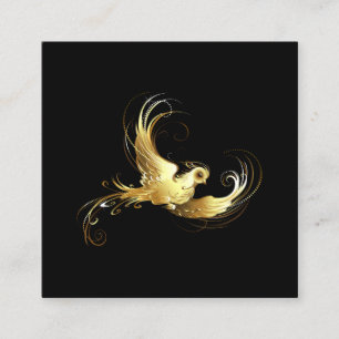 Golden Bird op zwarte achtergrond Contactkaartje