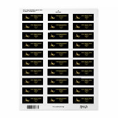 Golden Bird op zwarte achtergrond Etiket (Full Sheet)