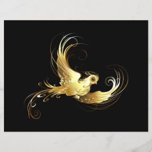 Golden Bird op zwarte achtergrond Flyer