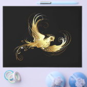Golden Bird op zwarte achtergrond Flyer (Enkel)