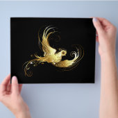 Golden Bird op zwarte achtergrond Flyer (Hand)