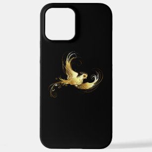 Golden Bird op zwarte achtergrond iPhone 12 Pro Max Hoesje