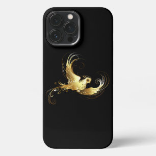 Golden Bird op zwarte achtergrond iPhone 13 Pro Max Hoesje