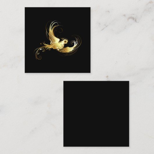 Golden Bird op zwarte achtergrond Kortingskaartje (Voorkant / Achterkant)