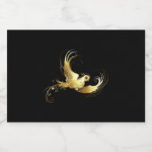 Golden Bird op zwarte achtergrond Likeurfles Etiket (Enkel label)