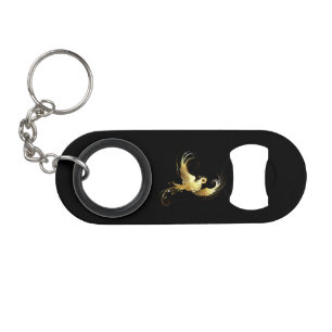 Golden Bird op zwarte achtergrond Mini Flessenopener