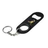Golden Bird op zwarte achtergrond Mini Flessenopener (Voorkant Gekanteld)