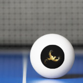 Golden Bird op zwarte achtergrond Pingpongbal (Net)