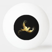 Golden Bird op zwarte achtergrond Pingpongbal (Achterkant)