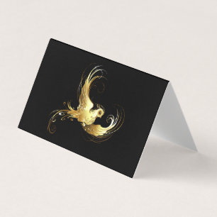 Golden Bird op zwarte achtergrond Visitekaartje