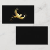 Golden Bird op zwarte achtergrond Visitekaartje (Voorkant / Achterkant)