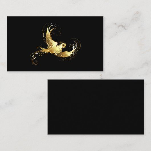 Golden Bird op zwarte achtergrond Visitekaartje (Voorkant / Achterkant)