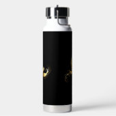 Golden Bird op zwarte achtergrond Waterfles (Links)