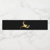 Golden Bird op zwarte achtergrond Waterfles Etiket (Enkel label)