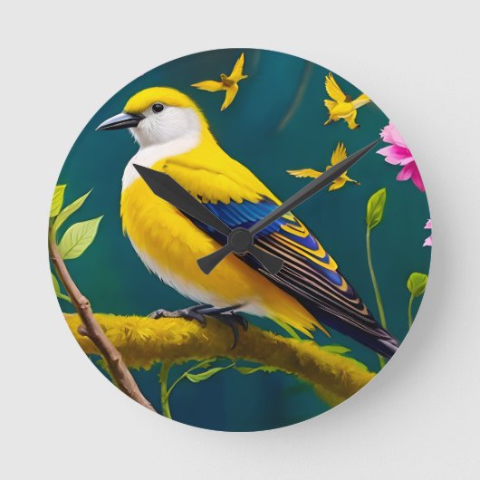 Golden Bird Ronde Klok (Voorkant)