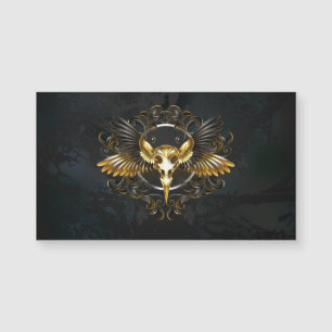 Golden Bird Skull op zwarte achtergrond