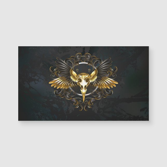 Golden Bird Skull op zwarte achtergrond (Voorkant)