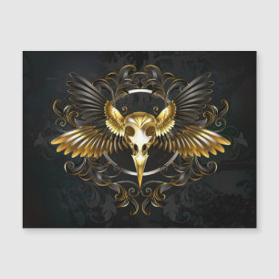 Golden Bird Skull op zwarte achtergrond