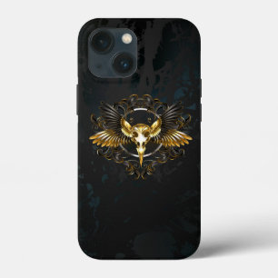 Golden Bird Skull op zwarte achtergrond Case-Mate iPhone Case