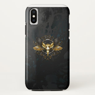 Golden Bird Skull op zwarte achtergrond Case-Mate iPhone Case