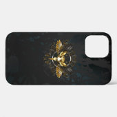 Golden Bird Skull op zwarte achtergrond Case-Mate iPhone Case (Achterkant (horizontaal))