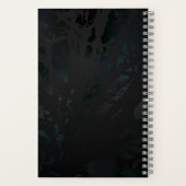 Golden Bird Skull op zwarte achtergrond Notitieboek (Achterkant)