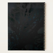 Golden Bird Skull op zwarte achtergrond Planner (Achterkant)