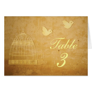Golden Birdcage Wedding Table Number Kaart
