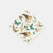 Golden Birds en Emerald Vlinders Vakantie Servet (Hoek)