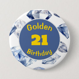 Golden Birthday April Birthstone Custom Button