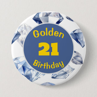 Golden Birthday April Birthstone Custom Button