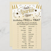 Golden Birthday Dit of dat spel (Voorkant / Achterkant)