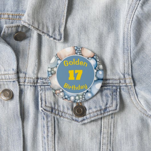 Golden Birthday June Birthstone Custom Button (In situ)