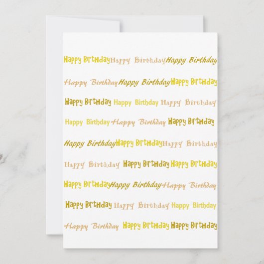 Golden Birthday Kaart (Voorkant)