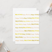 Golden Birthday Kaart (Voorkant / Achterkant in situ)