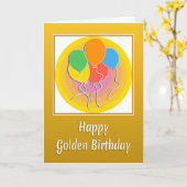 Golden Birthday Kaart met ballonnen (Gele Bloem)