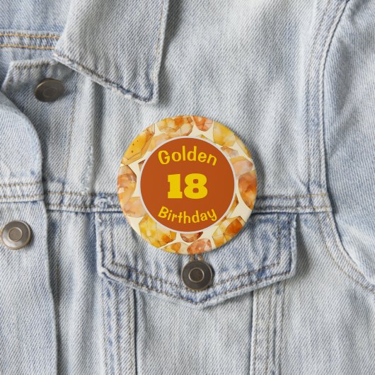 Golden Birthday November Birthstone Custom Button (In situ)